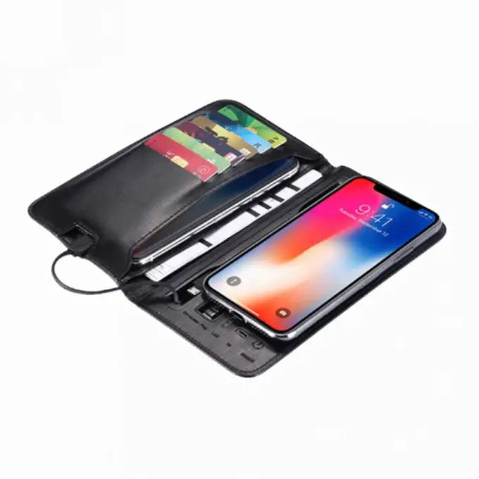 Wallet with Powerbank in Leather